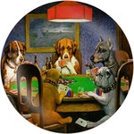 Dogs Playing Poker by C.M.Coolidge Melamine Plate