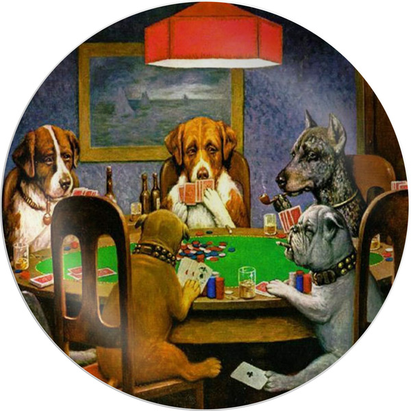Custom Dogs Playing Poker by C.M.Coolidge Melamine Plate