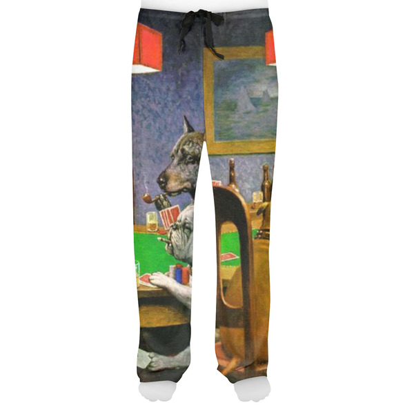 Dogs Playing Poker by C.M.Coolidge Men's Pjs Front - on model