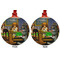 Dogs Playing Poker by C.M.Coolidge Metal Ball Ornament - Front and Back