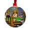 Dogs Playing Poker by C.M.Coolidge Metal Ball Ornament - Front