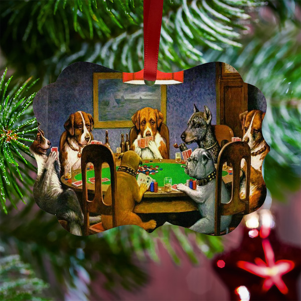 Dogs Playing Poker by C.M.Coolidge Metal Benilux Ornament - Lifestyle