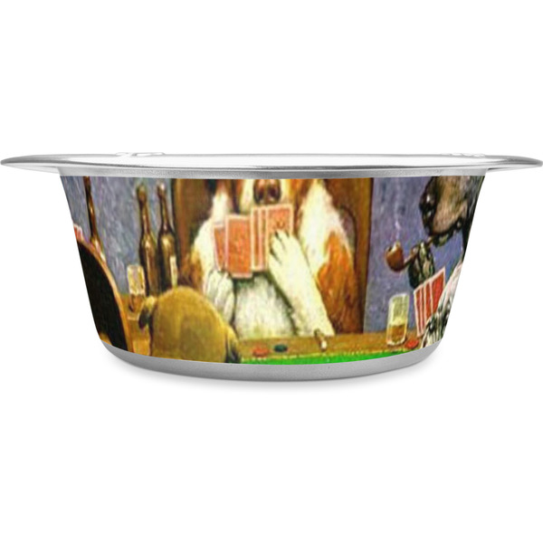 Custom Dogs Playing Poker by C.M.Coolidge Stainless Steel Dog Bowl - Large