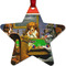 Dogs Playing Poker by C.M.Coolidge Metal Star Ornament - Front