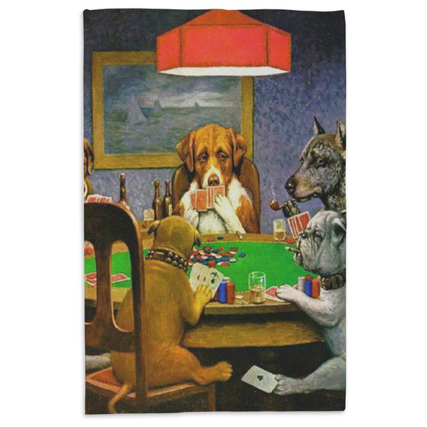 Dogs Playing Poker by C.M.Coolidge Microfiber Dish Towel - APPROVAL