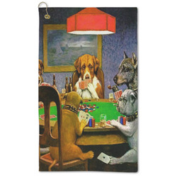 Dogs Playing Poker by C.M.Coolidge Microfiber Golf Towel - Large