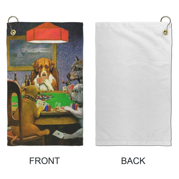 Dogs Playing Poker by C.M.Coolidge Microfiber Golf Towels - Small - APPROVAL