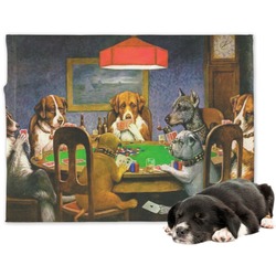 Dogs Playing Poker by C.M.Coolidge Dog Blanket - Large