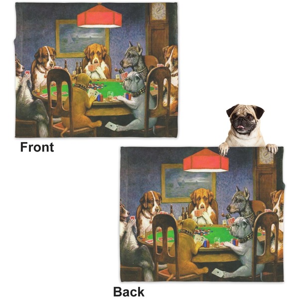 Dogs Playing Poker by C.M.Coolidge Microfleece Dog Blanket - Large- Front & Back