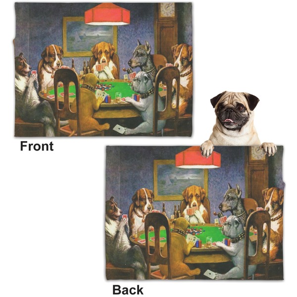 Dogs Playing Poker by C.M.Coolidge Microfleece Dog Blanket - Regular - Front & Back