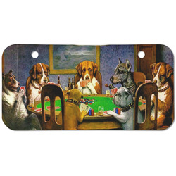 Dogs Playing Poker by C.M.Coolidge Mini/Bicycle License Plate (2 Holes)