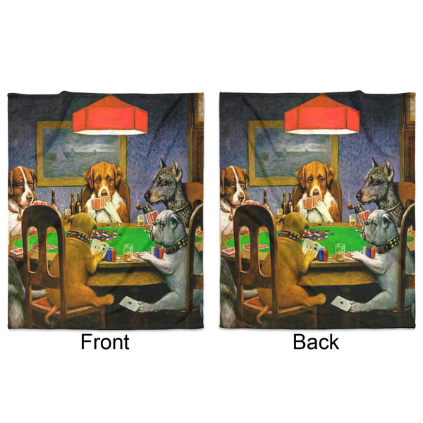 Dogs Playing Poker by C.M.Coolidge Minky Blanket - 50"x60" - Double Sided - Front & Back