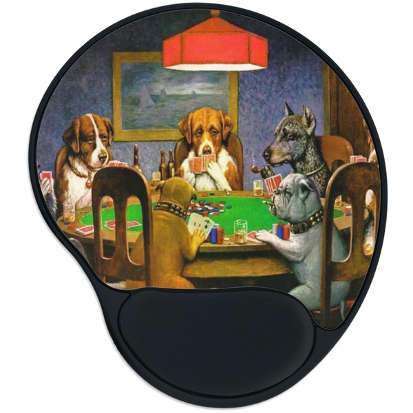 Custom Dogs Playing Poker 1903 C.M.Coolidge Mouse Pad with Wrist Support