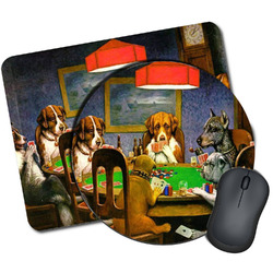 Dogs Playing Poker by C.M.Coolidge Mouse Pad