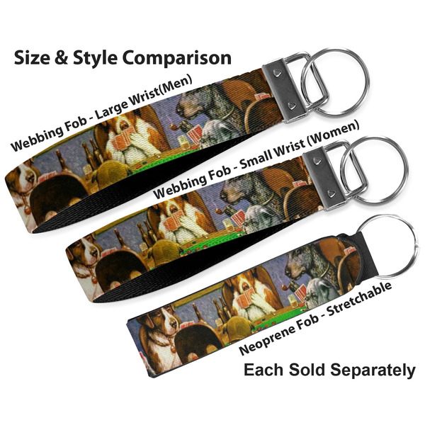 Dogs Playing Poker by C.M.Coolidge Multiple Key Ring comparison sizes