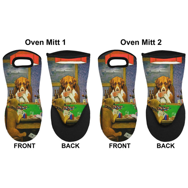 Dogs Playing Poker by C.M.Coolidge Neoprene Oven Mitt - Set of 2 - Approval
