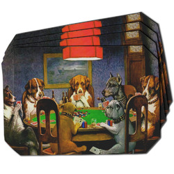 Dogs Playing Poker by C.M.Coolidge Dining Table Mat - Octagon