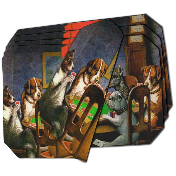 Custom Dogs Playing Poker by C.M.Coolidge Dining Table Mat - Octagon - Set of 4 (Double-SIded)