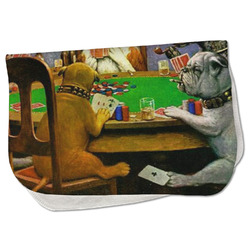 Dogs Playing Poker by C.M.Coolidge Burp Cloth - Fleece