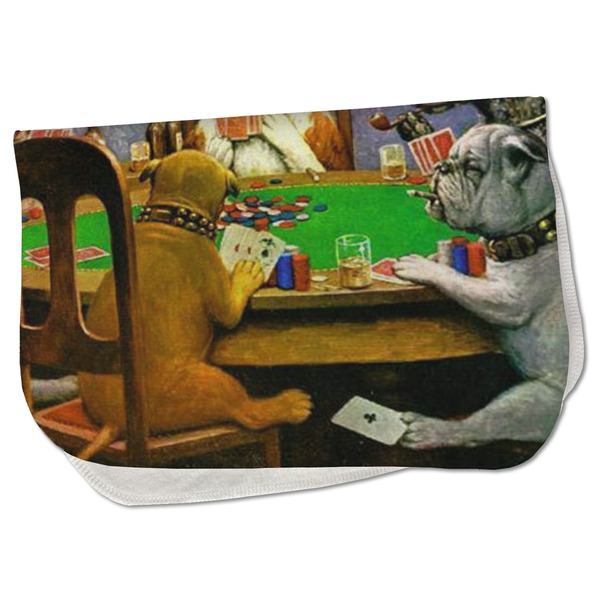 Custom Dogs Playing Poker by C.M.Coolidge Burp Cloth - Fleece