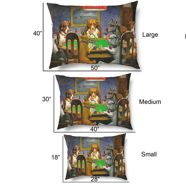 Dogs Playing Poker by C.M.Coolidge Outdoor Dog Beds - SIZE CHART