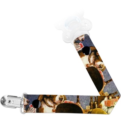 Dogs Playing Poker by C.M.Coolidge Pacifier Clip