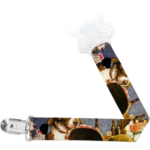 Custom Dogs Playing Poker by C.M.Coolidge Pacifier Clip