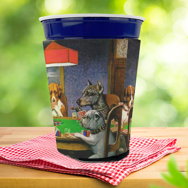 Dogs Playing Poker by C.M.Coolidge Party Cup Sleeves - with bottom - Lifestyle