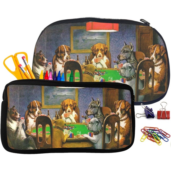 Dogs Playing Poker by C.M.Coolidge Pencil / School Supplies Bags Small and Medium