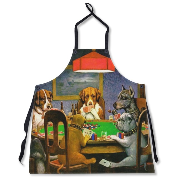 Custom Dogs Playing Poker by C.M.Coolidge Apron Without Pockets