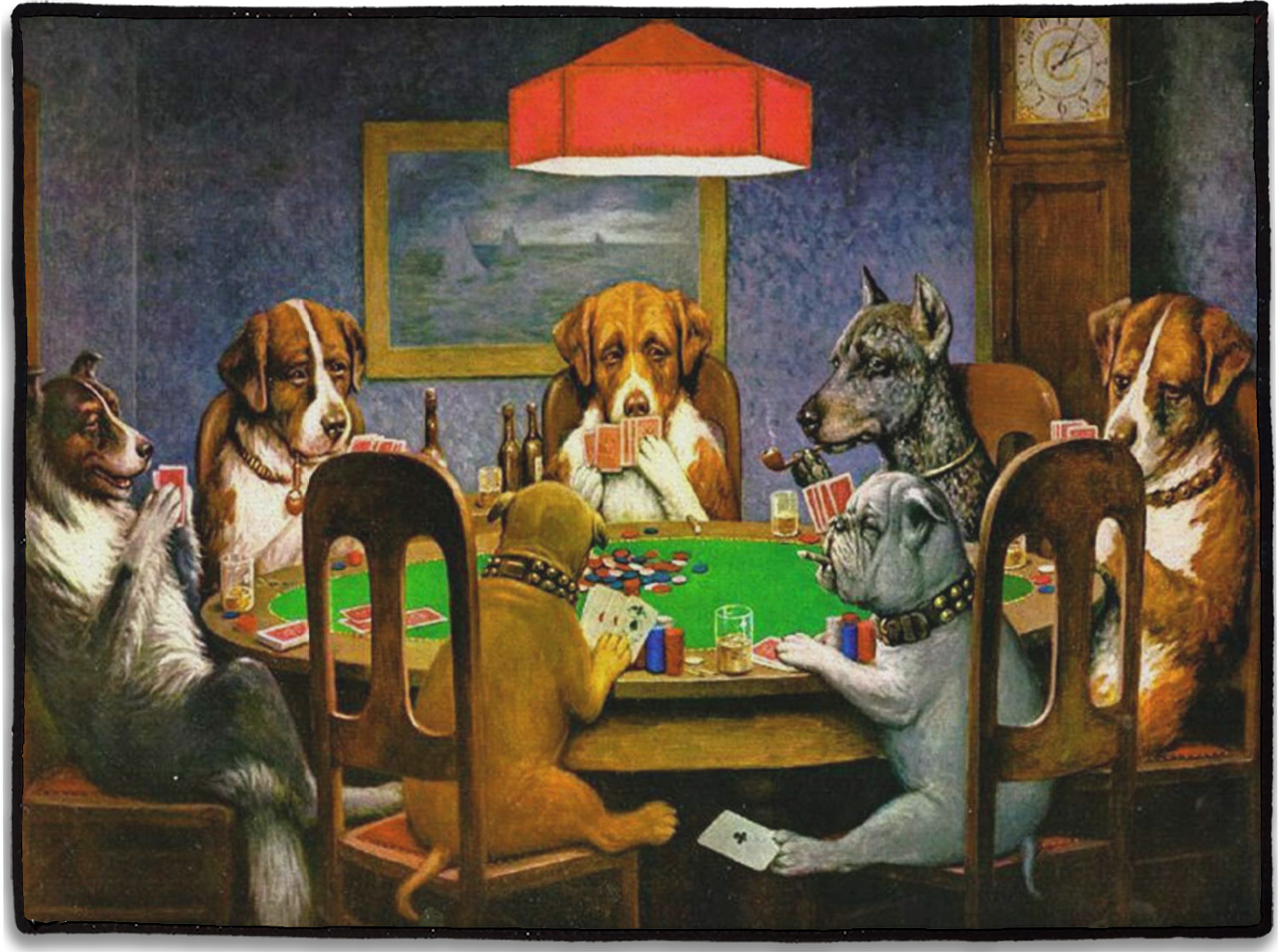 Custom Dogs Playing Poker 1903 C.M.Coolidge Door Mat | YouCustomizeIt