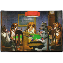 Dogs Playing Poker by C.M.Coolidge Door Mat - 36"x24"