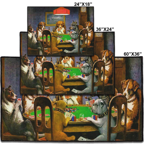 Dogs Playing Poker by C.M.Coolidge Personalized Door Mat - Group Parent IMF