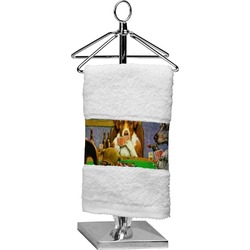 Dogs Playing Poker by C.M.Coolidge Cotton Finger Tip Towel