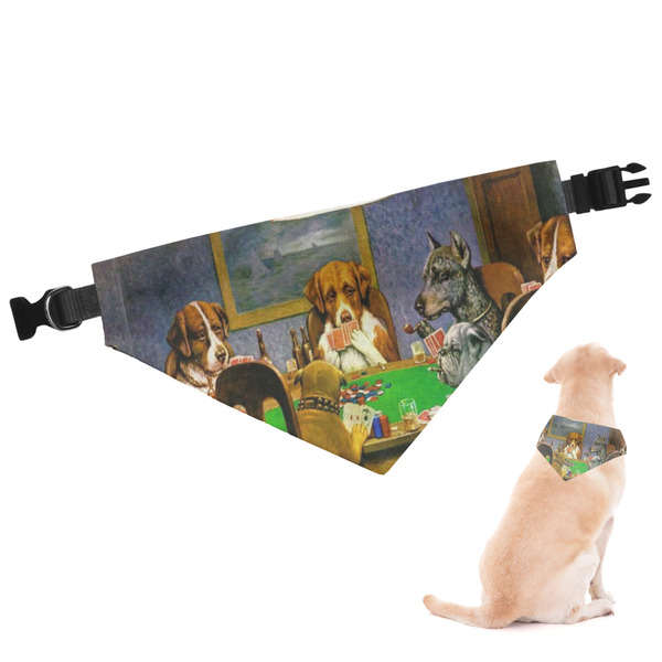 Custom Dogs Playing Poker 1903 C.M.Coolidge Dog Bandana - Medium