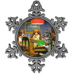 Dogs Playing Poker by C.M.Coolidge Vintage Snowflake Ornament