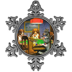 Dogs Playing Poker by C.M.Coolidge Vintage Snowflake Ornament