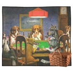 Dogs Playing Poker by C.M.Coolidge Outdoor Picnic Blanket