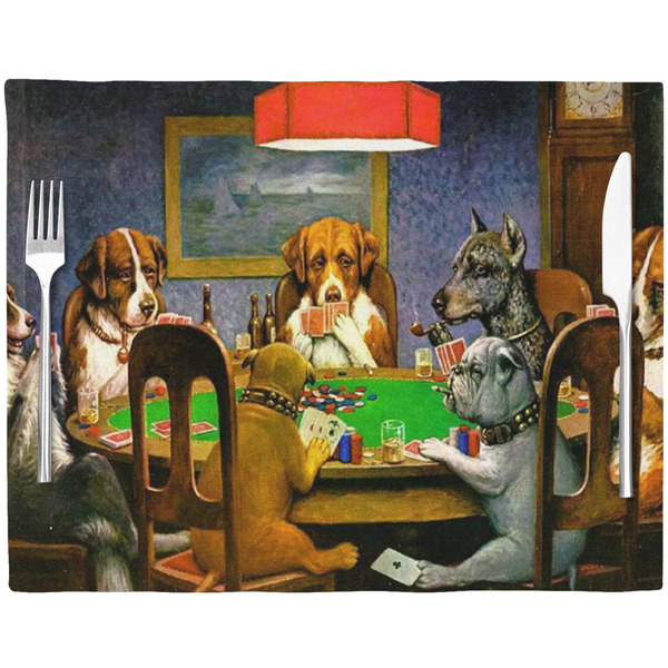 Dogs Playing Poker by C.M.Coolidge Placemat with Props