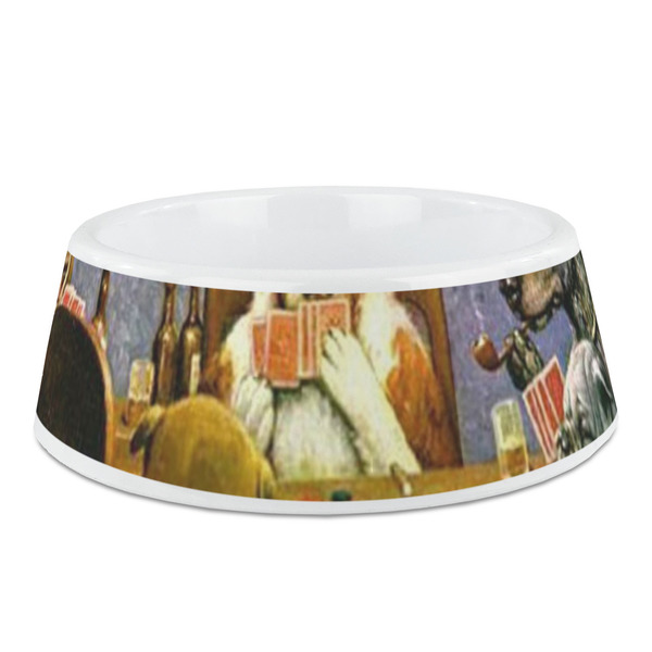 Custom Dogs Playing Poker by C.M.Coolidge Plastic Dog Bowl
