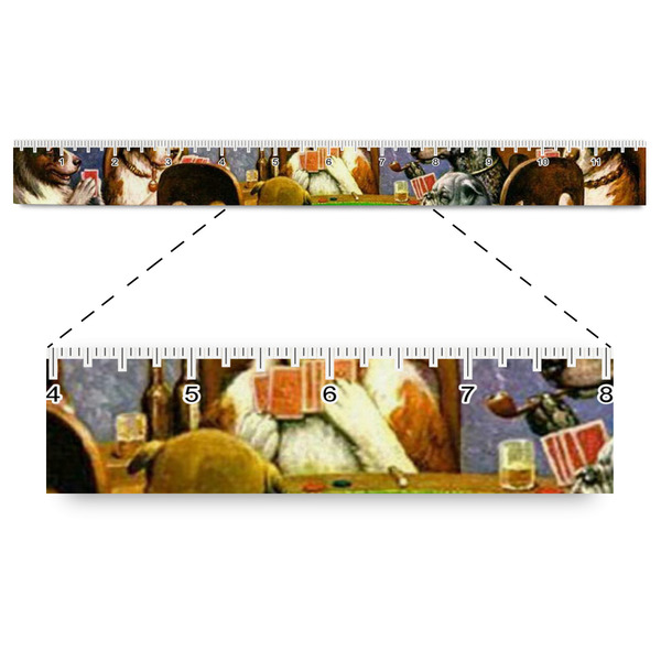 Custom Dogs Playing Poker by C.M.Coolidge Plastic Ruler - 12"