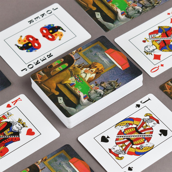 Dogs Playing Poker by C.M.Coolidge Playing Cards - Front & Back View