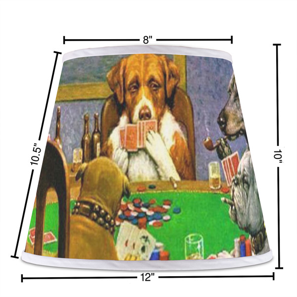 Dogs Playing Poker by C.M.Coolidge Poly Film Empire Lampshade - Dimensions