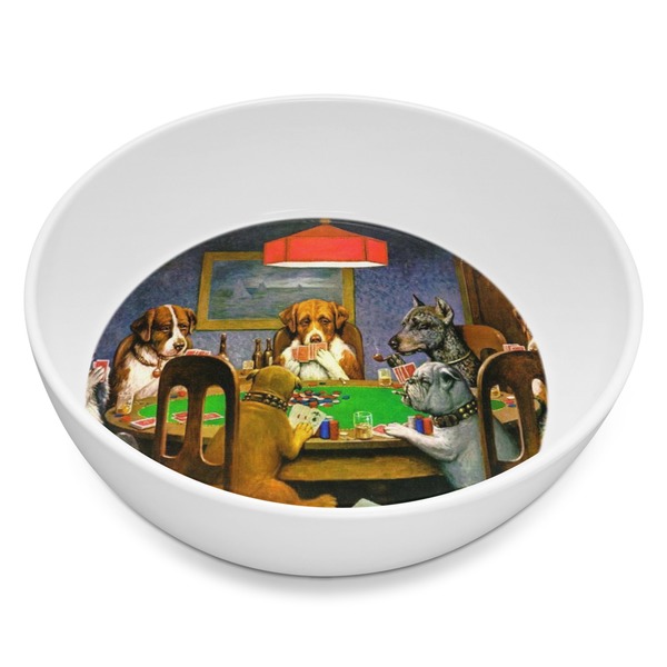 Custom Dogs Playing Poker by C.M.Coolidge Melamine Bowl - 8 oz