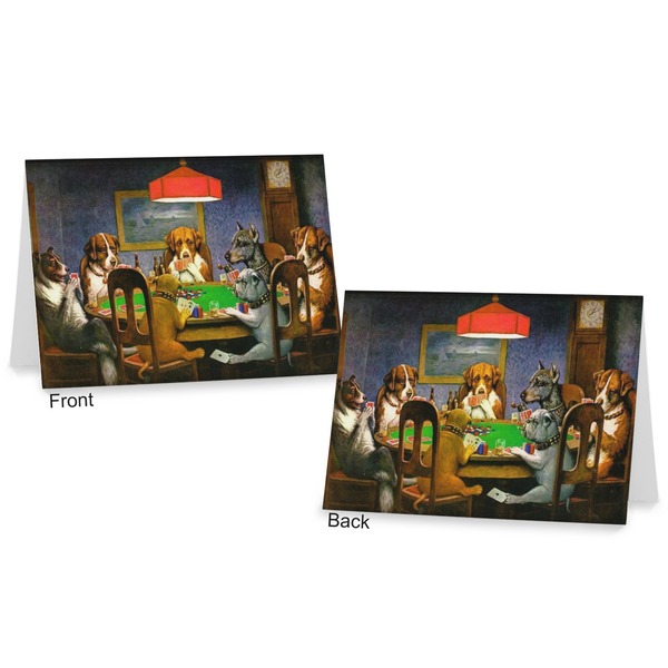 Dogs Playing Poker by C.M.Coolidge Postcard - Front and Back