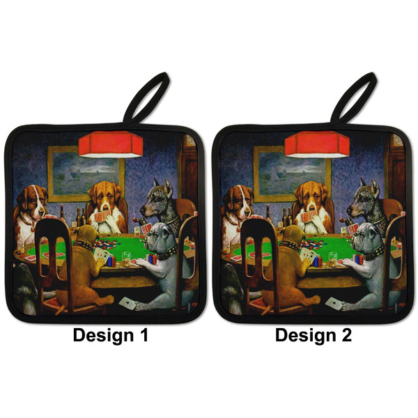 Dogs Playing Poker by C.M.Coolidge Pot Holders - Set of 2 APPROVAL