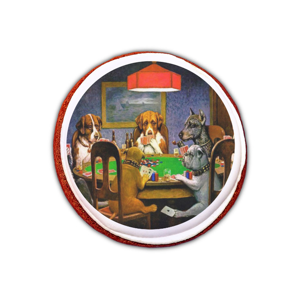 Dogs Playing Poker by C.M.Coolidge Printed Icing Circle - XSmall - On Cookie