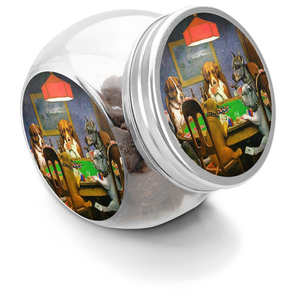 Custom Dogs Playing Poker by C.M.Coolidge Puppy Treat Jar