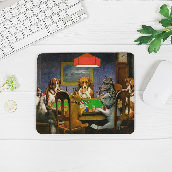 Dogs Playing Poker by C.M.Coolidge Rectangular Mouse Pad - LIFESTYLE 2