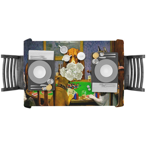 Dogs Playing Poker by C.M.Coolidge Rectangular Tablecloths - LIFESTYLE